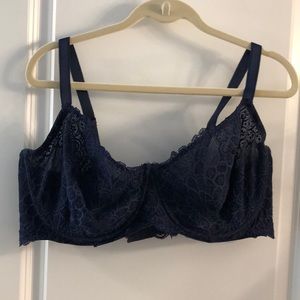 Torrid navy blue lace unlined bra 44DDD